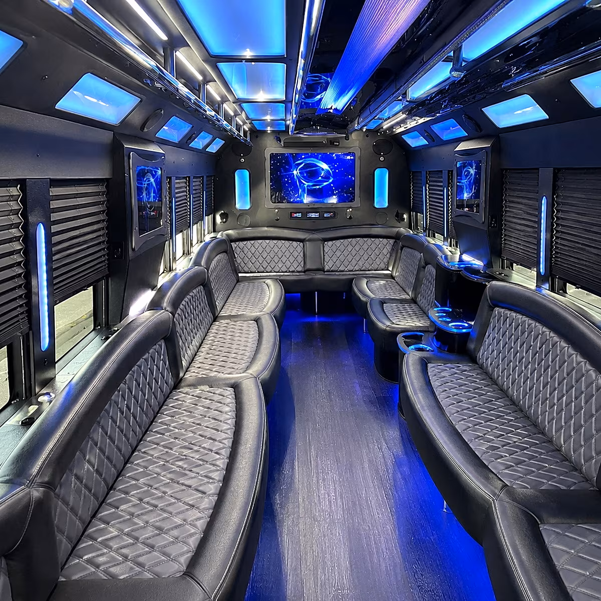 Arlington Bachelor & Bachelorette Transportation party bus interior
