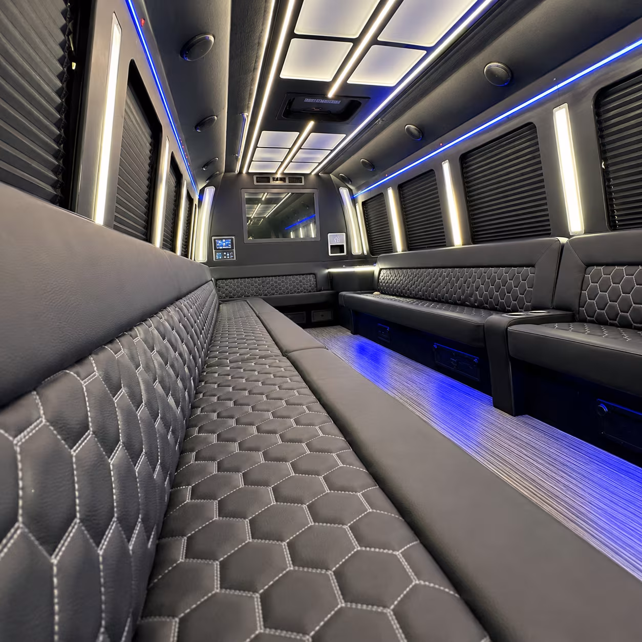 Arlington Bachelor & Bachelorette Transportation party bus interior
