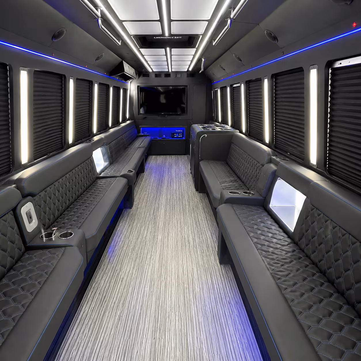 Arlington Private Event Transportation party bus interior