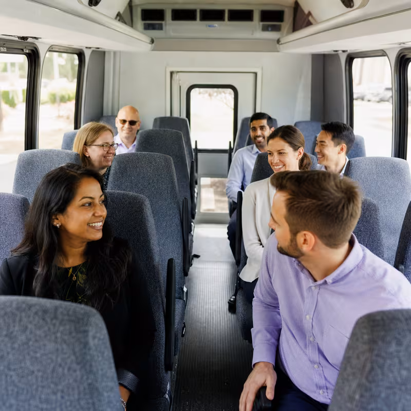 Black Mercedes Sprinter van staged for an Arlington Corporate Transportation group